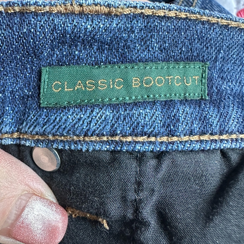👖 Ralph Lauren LRL Classic Bootcut Jeans Size 14 Stretch Dark Wash - Picture 5 of 9